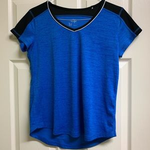 Three Workout Shirts in Blue, Green, & Purple